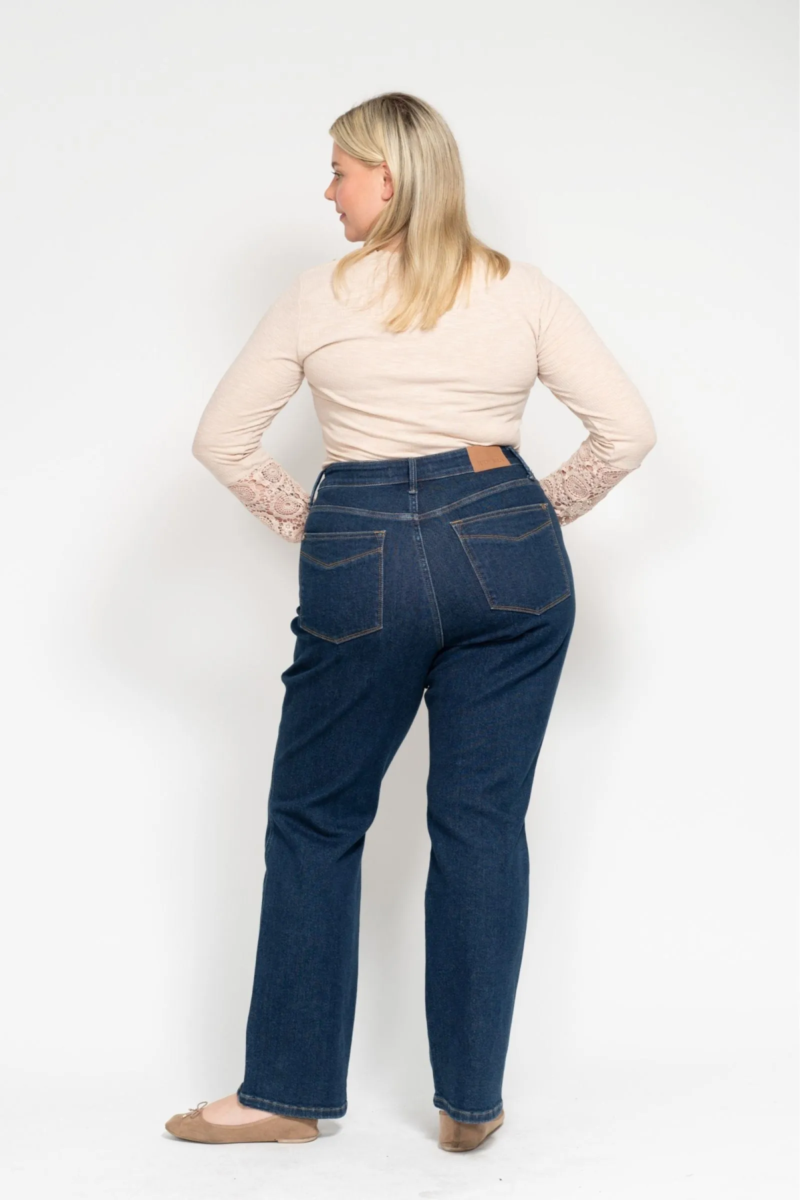 Judy Blue Reg/Plus High Waist Tummy Control Classic Straight Jeans