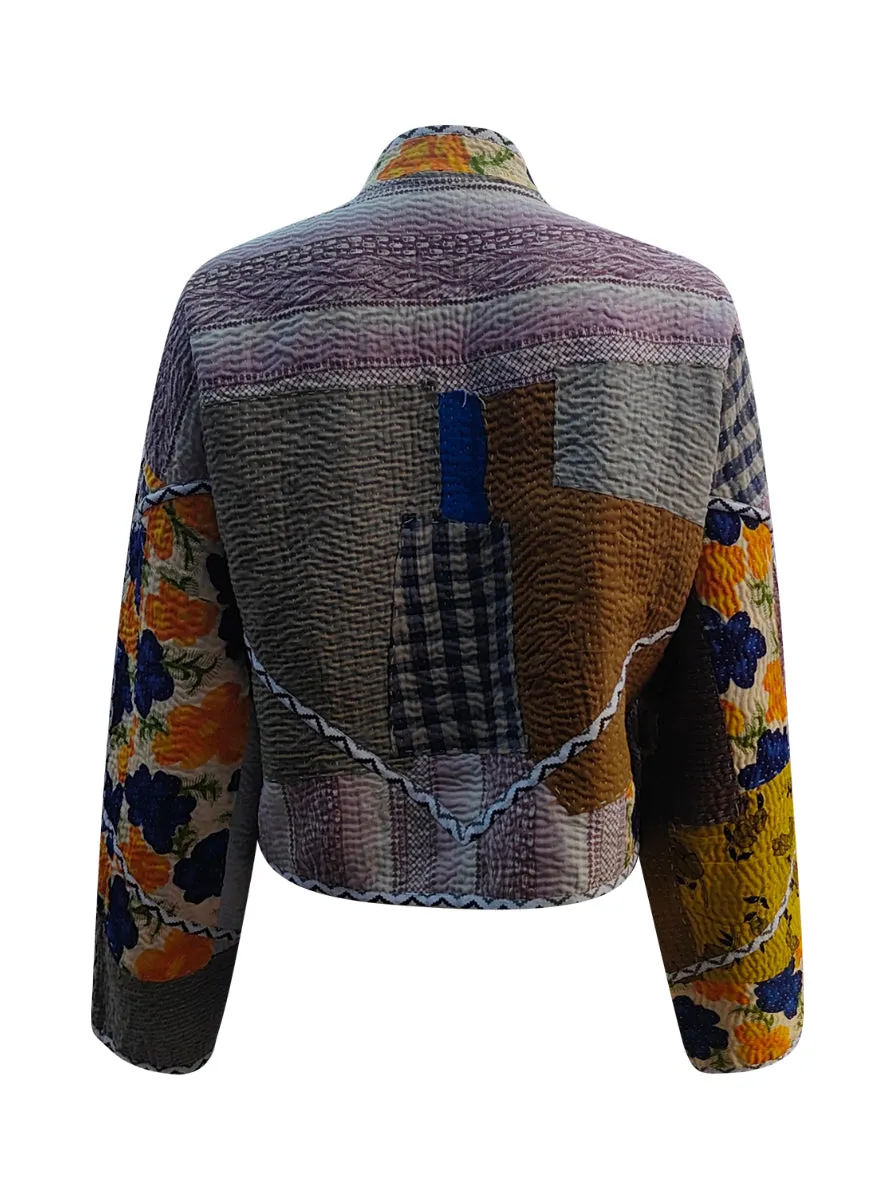 kantha vintage crop jacket dai