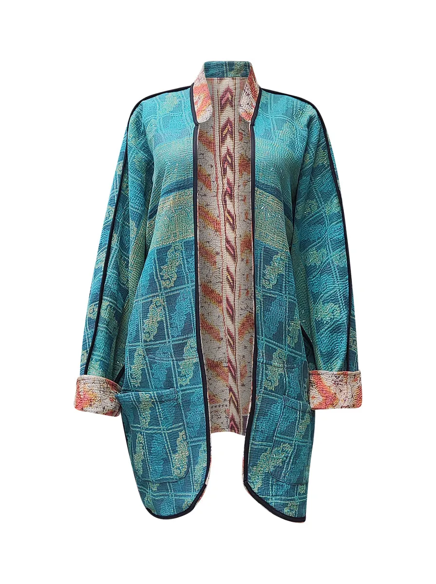 kantha vintage long jacket vastava