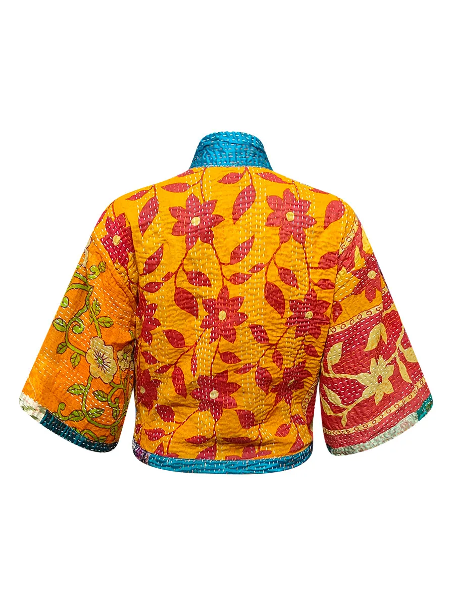 kantha vintage silk bolero vamika