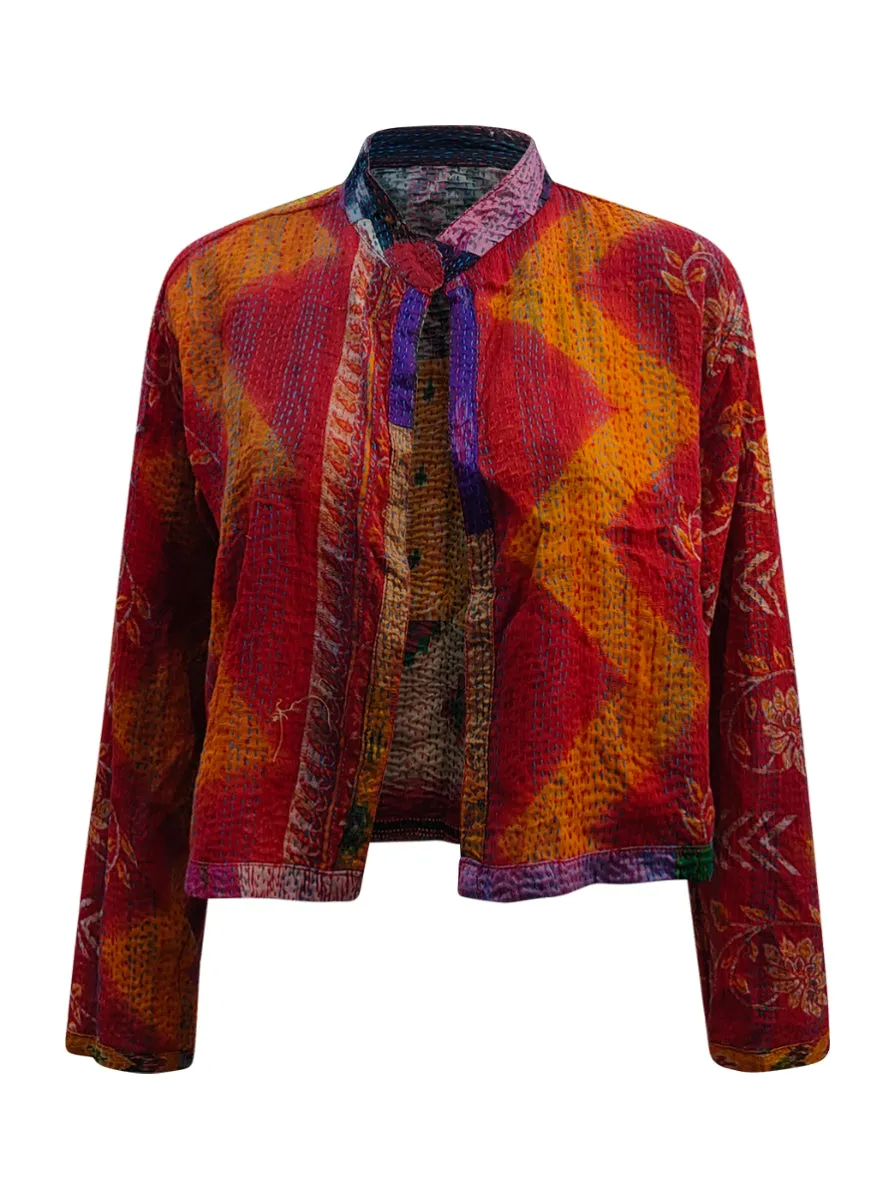 kantha vintage silk crop jacket aarohi