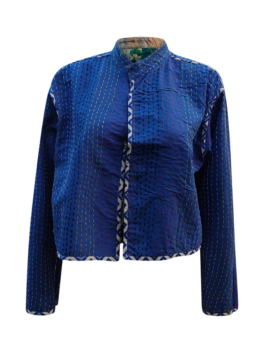 kantha vintage silk crop jacket krishi