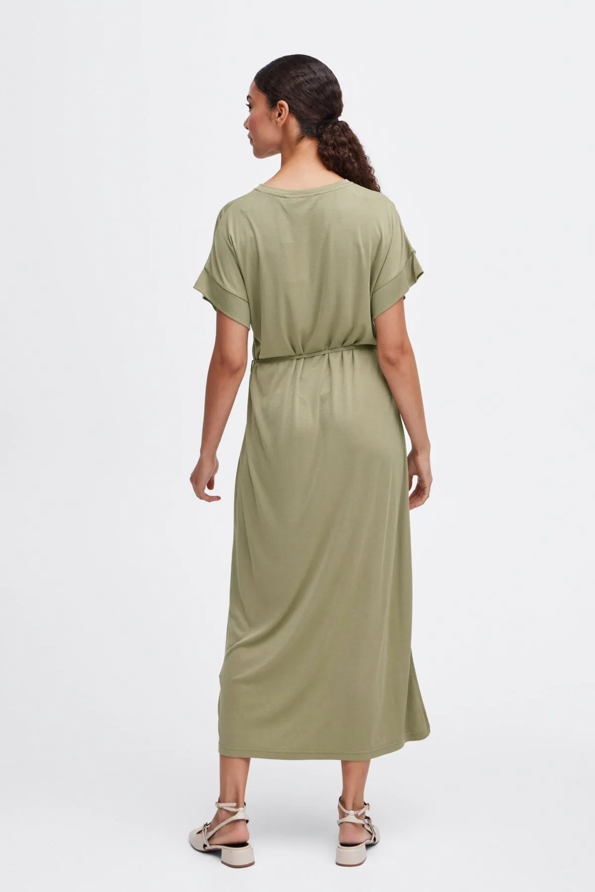 Khaki Green Midi Dress