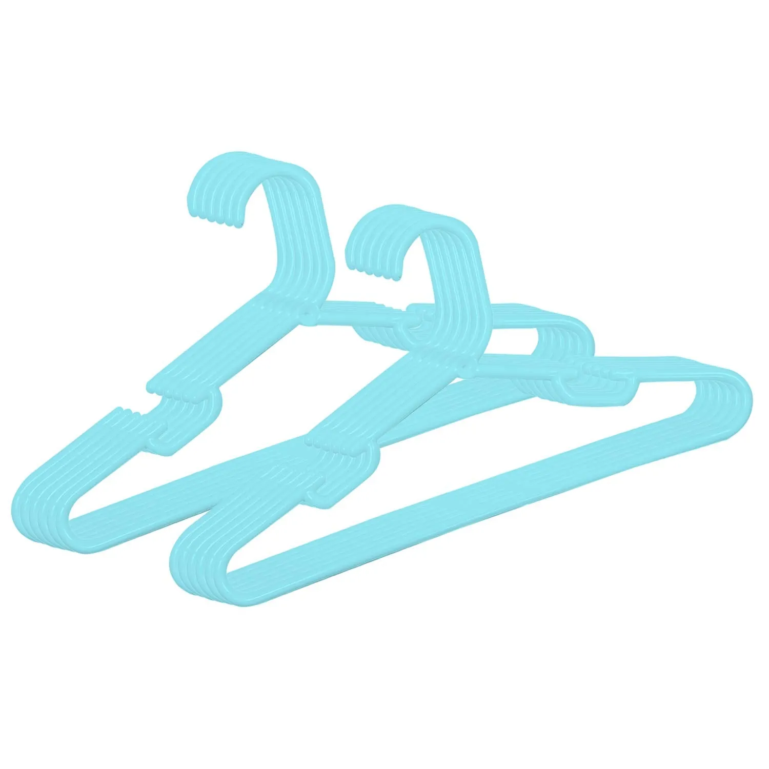 Kuber Industries Plastic 12 Pcs Baby Hanger Set for Wardrobe (Light Blue)-CTKTC21459