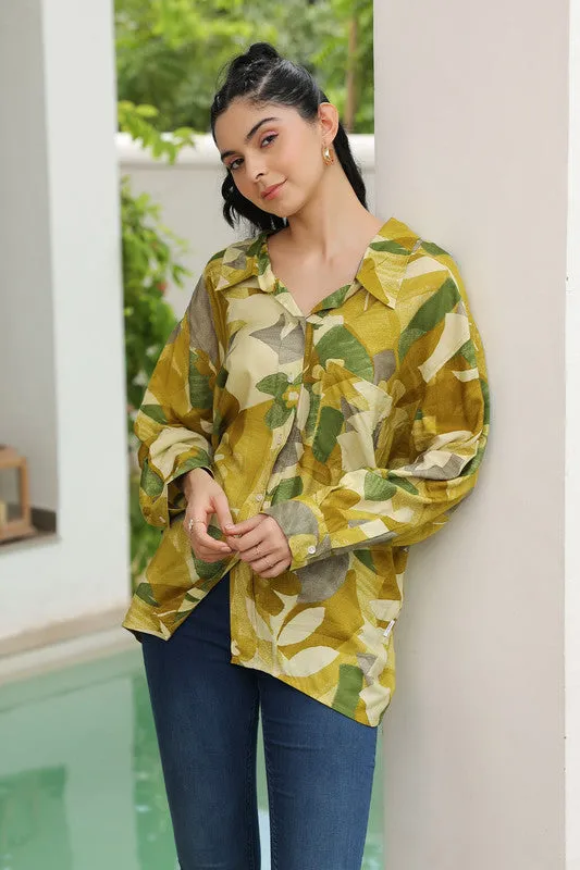 Leafy Sunshine Russian Silk Shirt