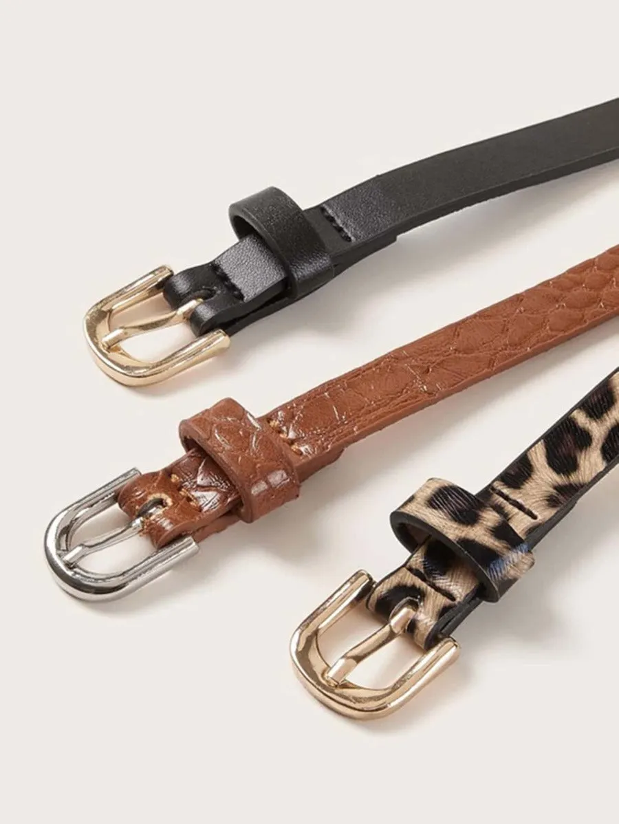 Leopard Print Belt 3-pack