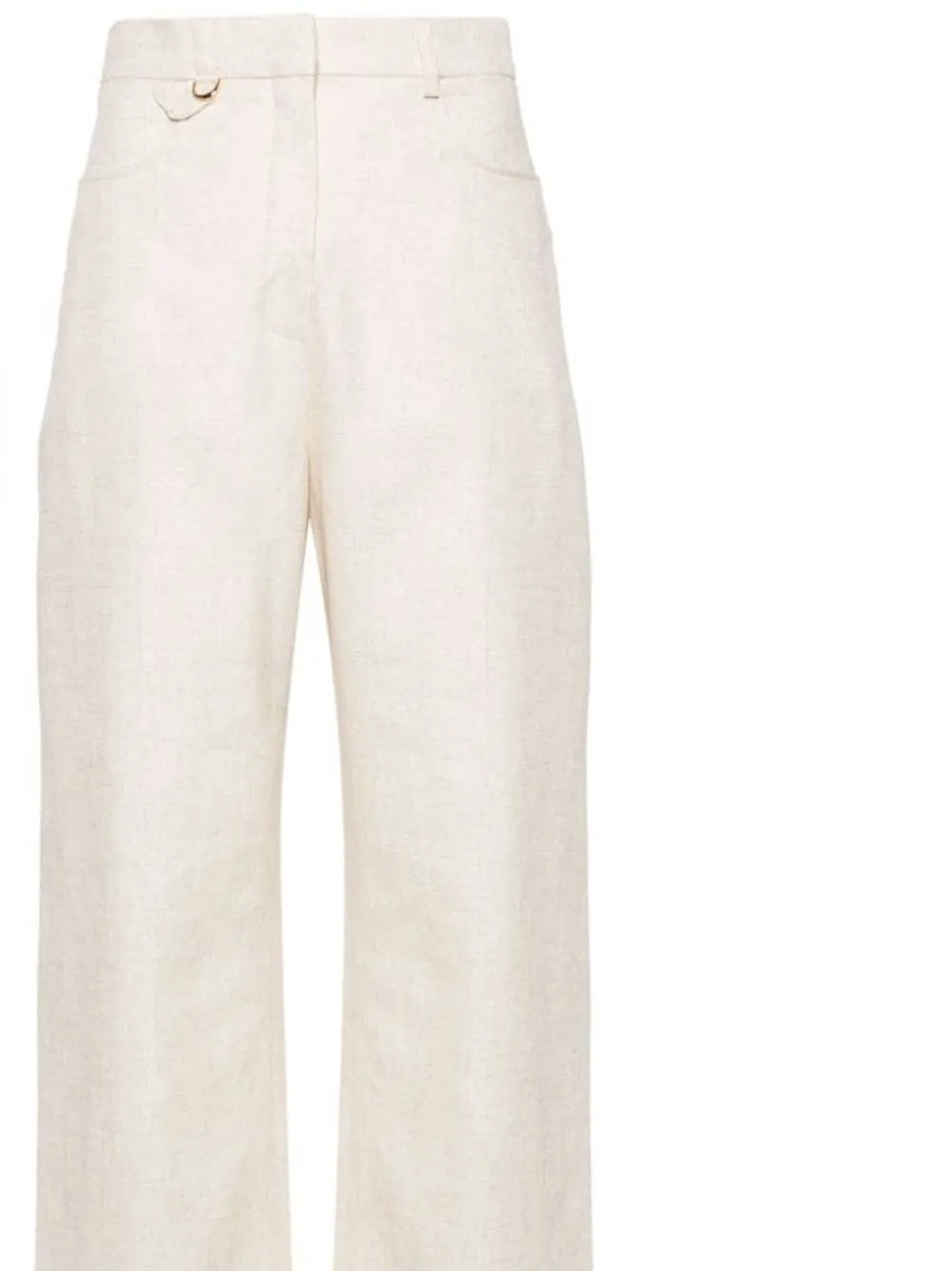 Light Beige High Waist Flared Trousers