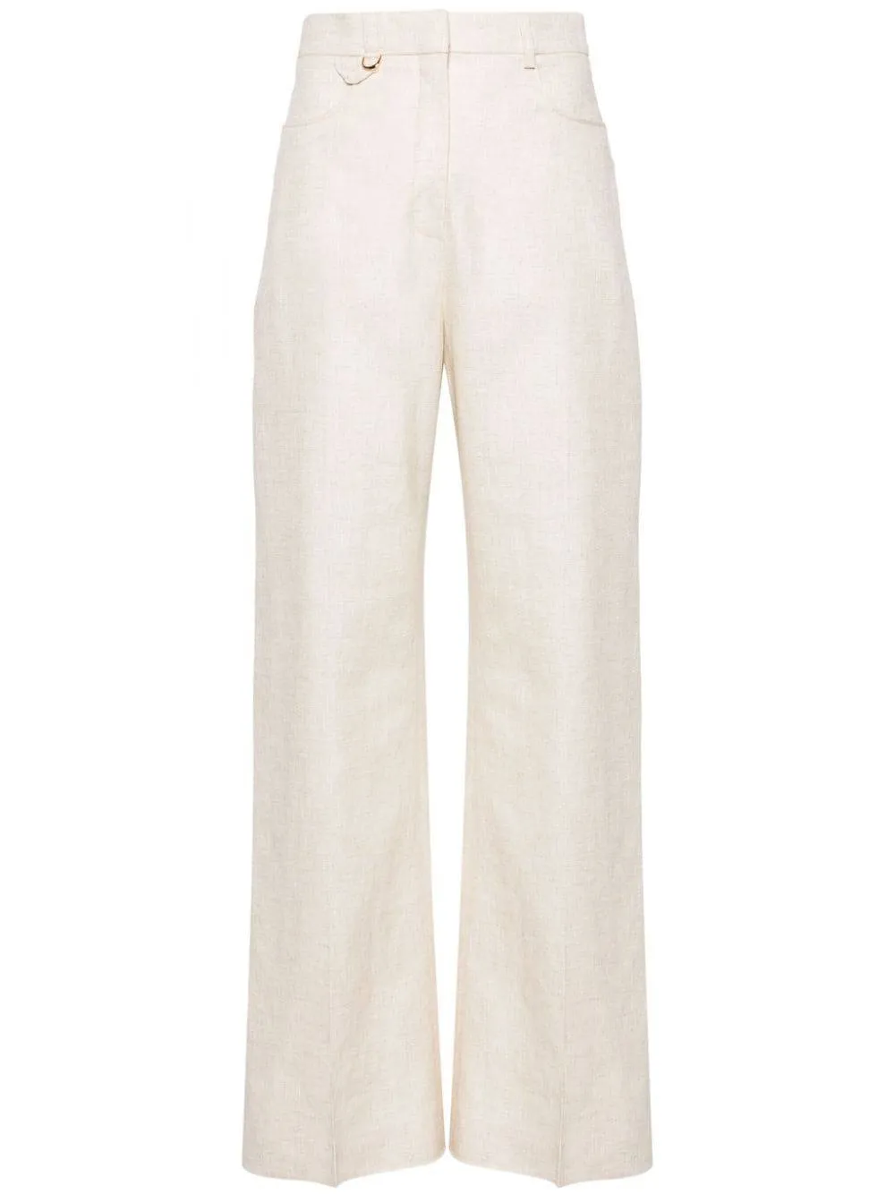 Light Beige High Waist Flared Trousers