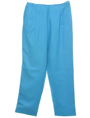 Light Blue Pleated Trousers - W32 L29