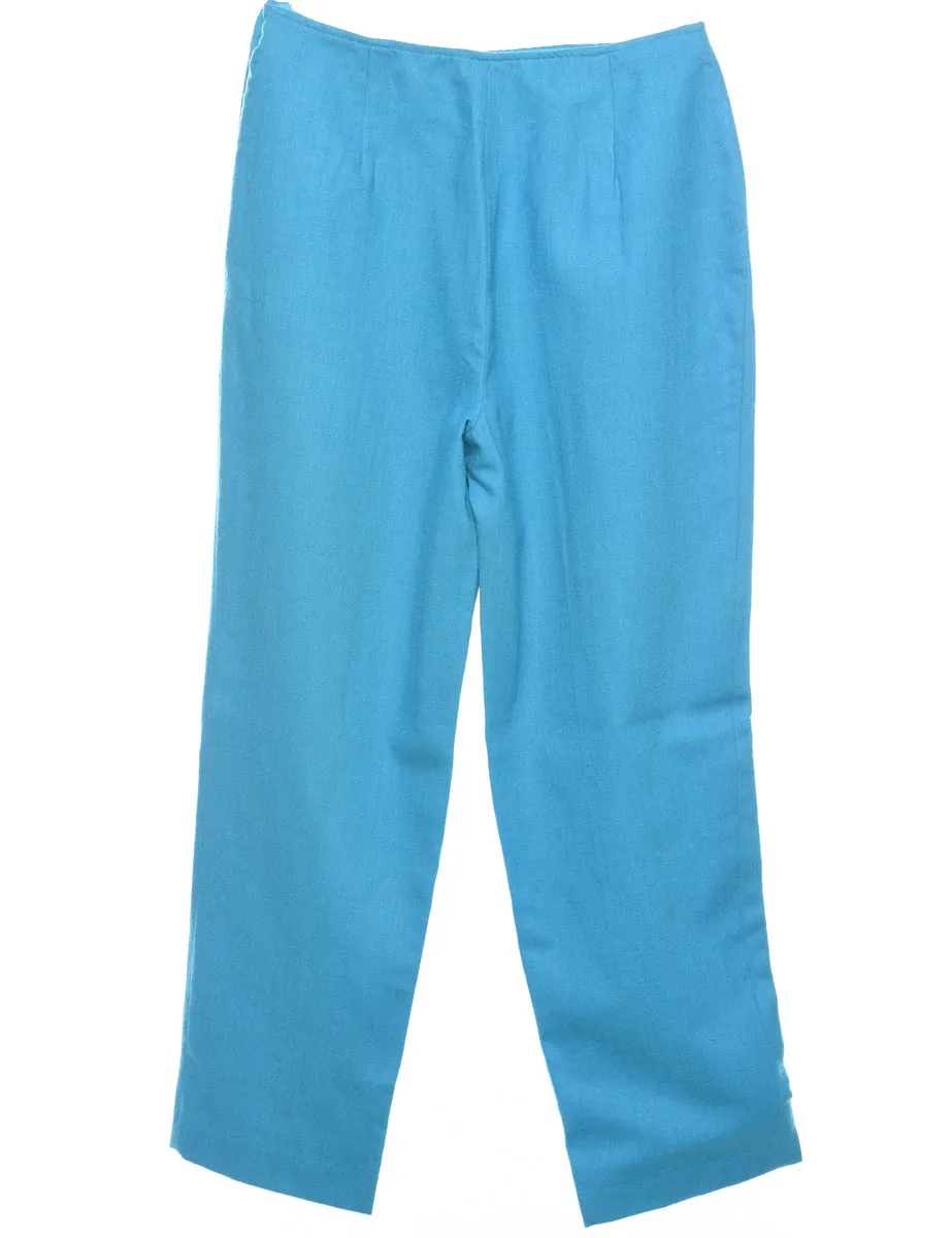 Light Blue Pleated Trousers - W32 L29