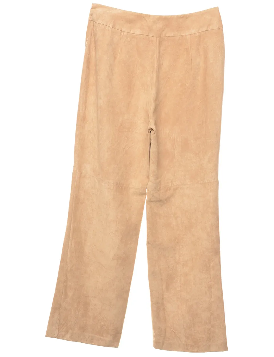 Light Brown Tapered Suede Trousers - W30 L30