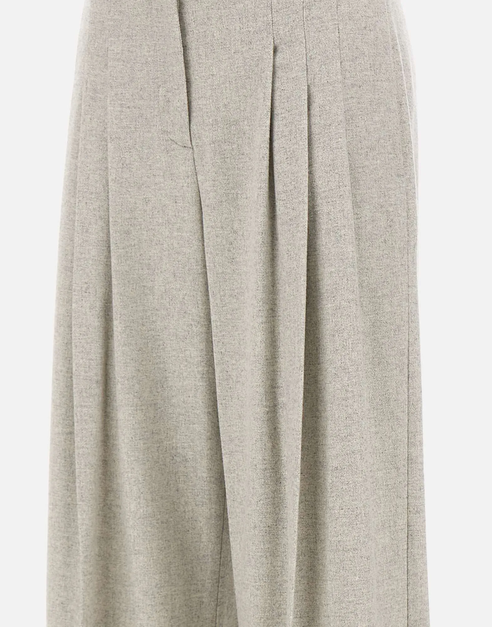 Light Grey Cotton Wool Palazzo Trousers