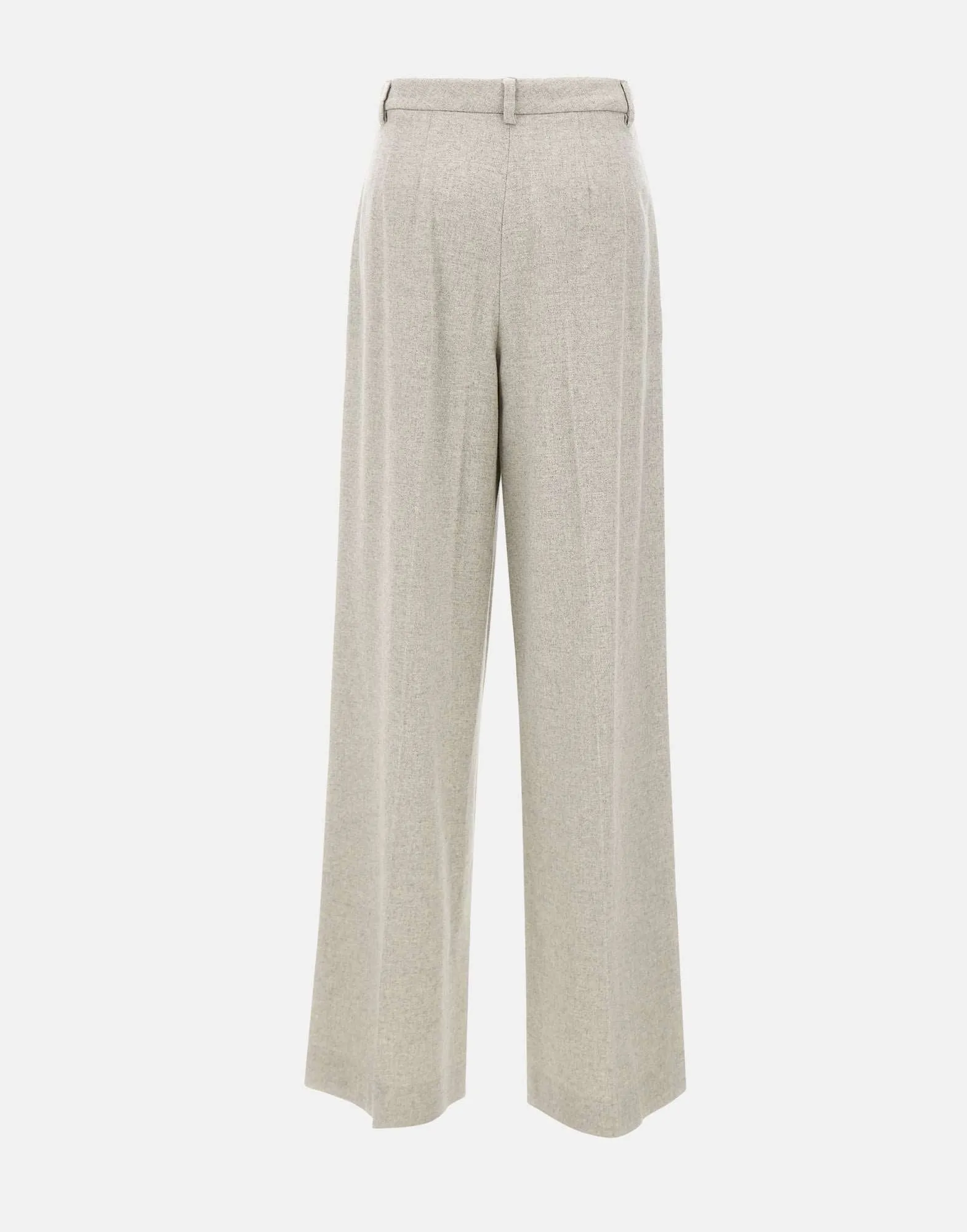 Light Grey Cotton Wool Palazzo Trousers