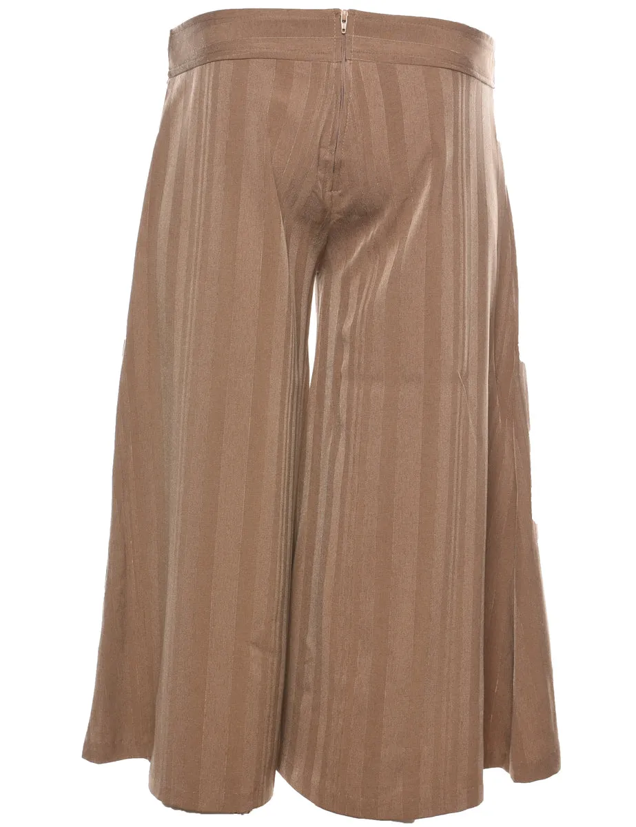 Low-Rise Striped Light Brown Flared Y2K Trousers - W35 L21