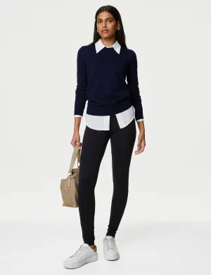 Marks & Spencer Pure Merino Wool Crew Neck Jumper, Navy