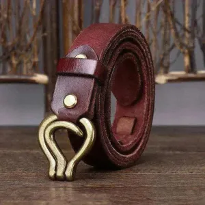 Men's Retro Thick Vegetable Tanned Cowhide Leather Belt