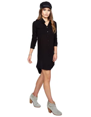 Michael Lauren Charlie Button Up Dress in Black