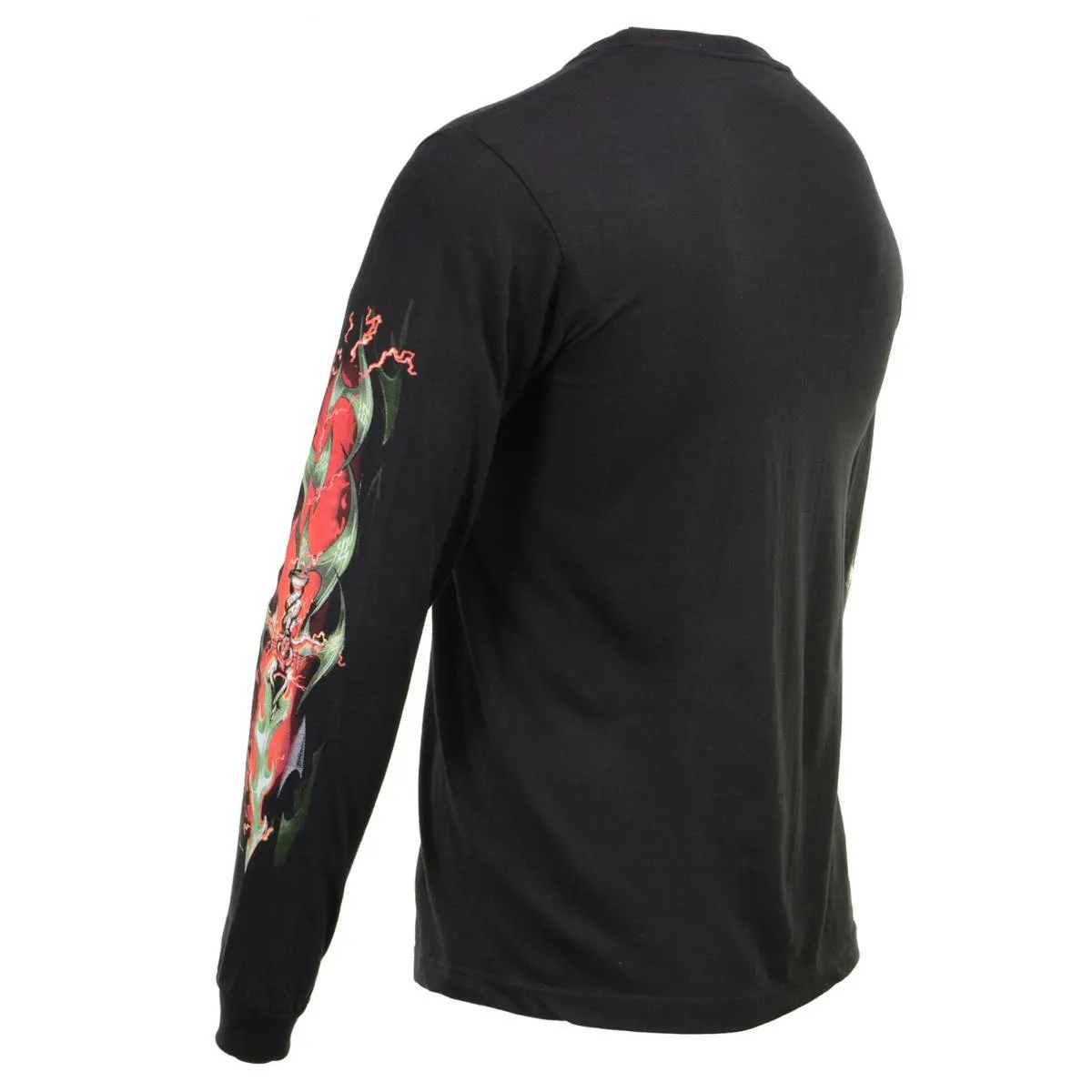 Milwaukee Leather MPMH117005 Men’s ‘Electric Skull’ Long Sleeve Black