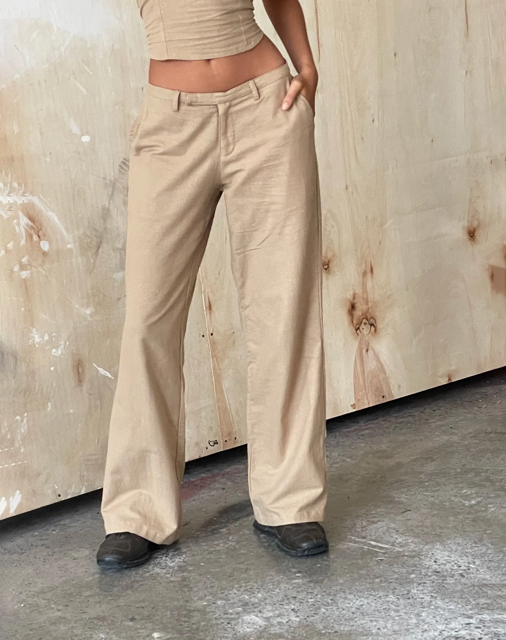 MOTEL X JACQUIE Jawi Trouser in Light Taupe