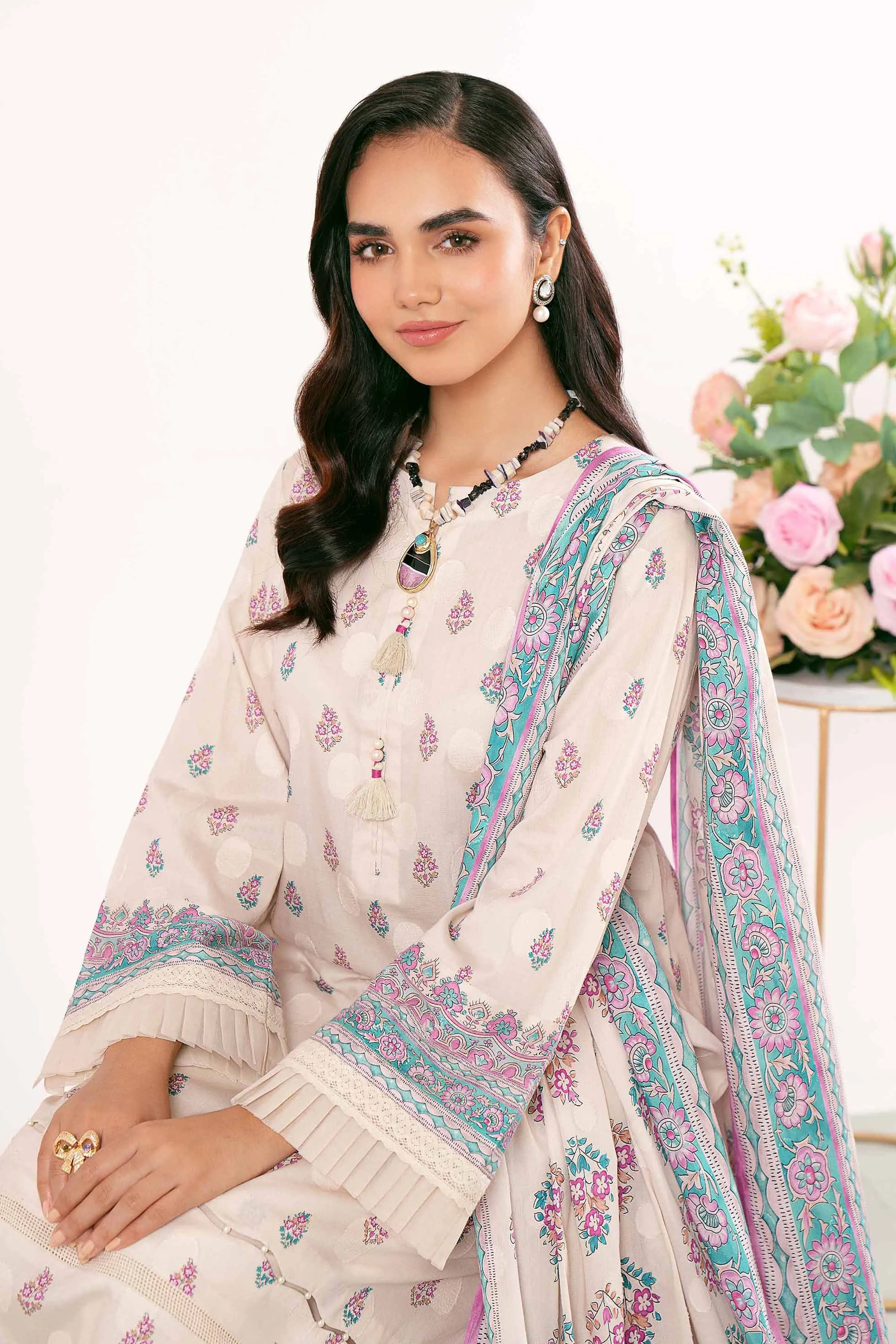 Nishat Linen Spring/Summer Lawn – 3 Piece - Digital Printed Jacquard Suit - 42401184