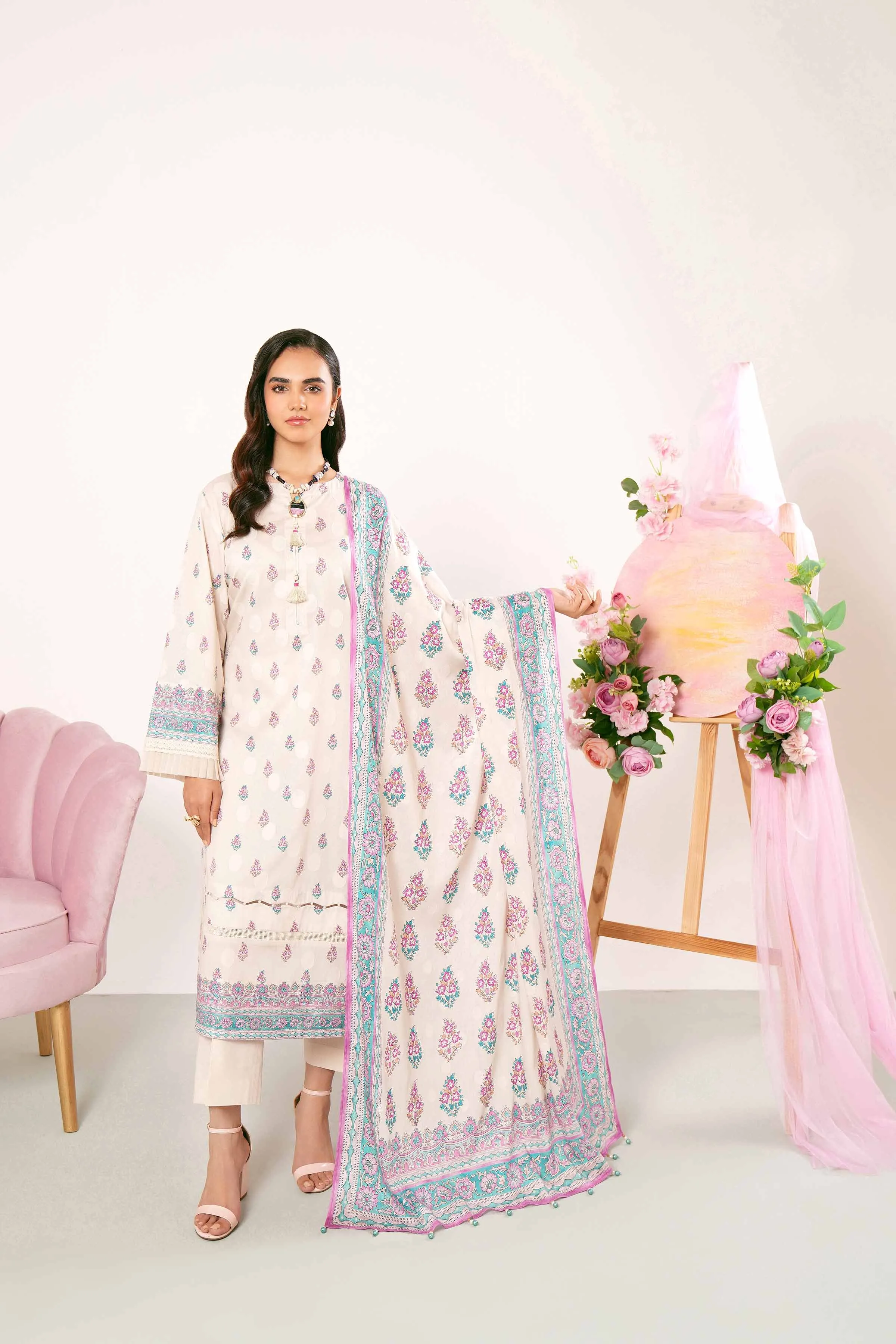 Nishat Linen Spring/Summer Lawn – 3 Piece - Digital Printed Jacquard Suit - 42401184