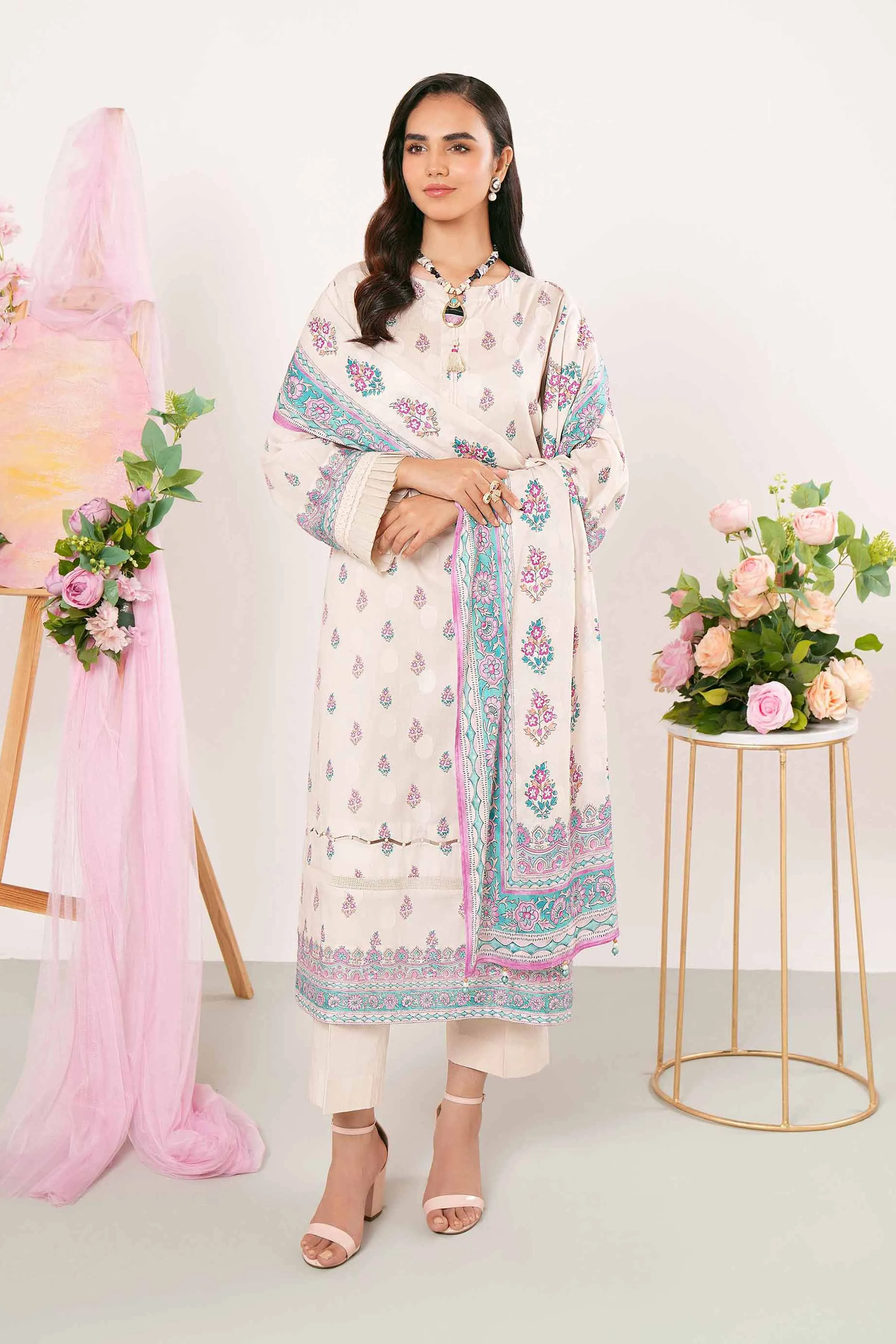 Nishat Linen Spring/Summer Lawn – 3 Piece - Digital Printed Jacquard Suit - 42401184