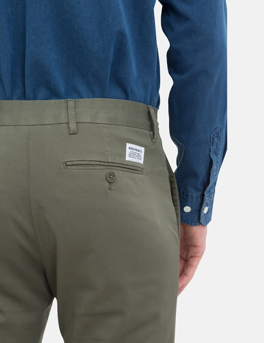 Norse Projects Aros Light Twill Chino (Slim) - Dried Olive Green