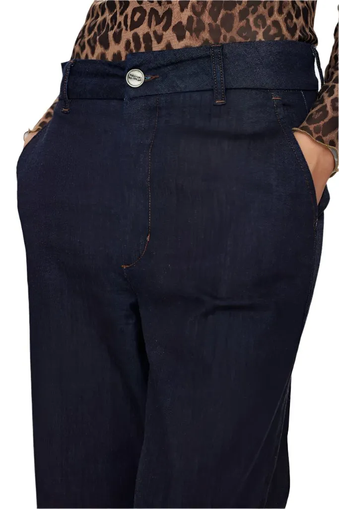 Numph Womens Amber Pants Dark Blue Denim