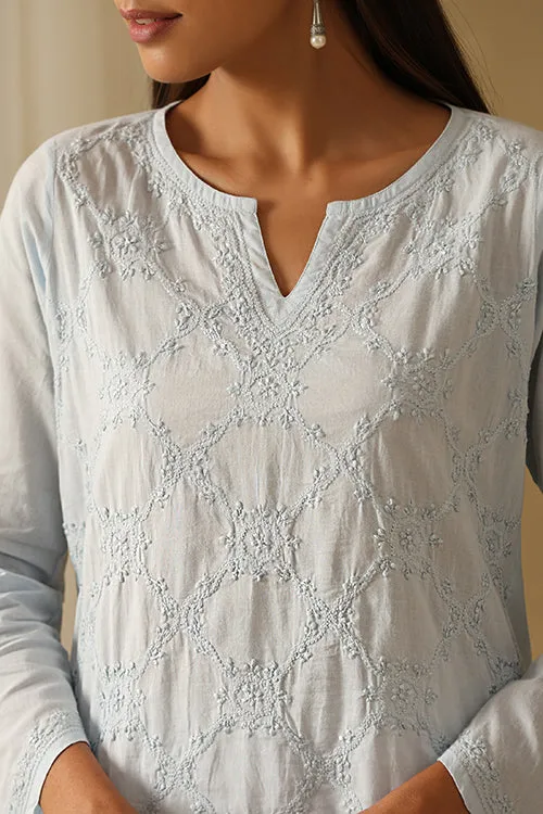 Okhai "Naqashi" Chikankari Pure Cotton Top