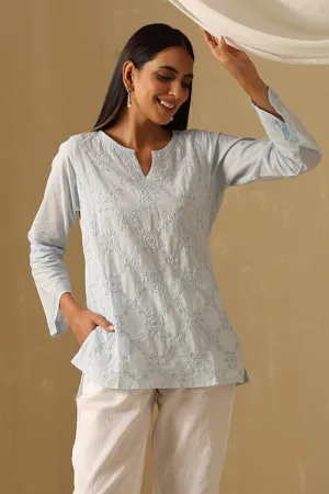 Okhai "Naqashi" Chikankari Pure Cotton Top