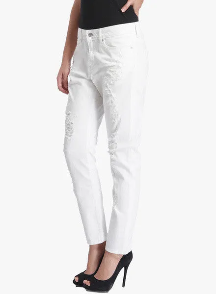 Only White Mid Rise Skinny Jeans