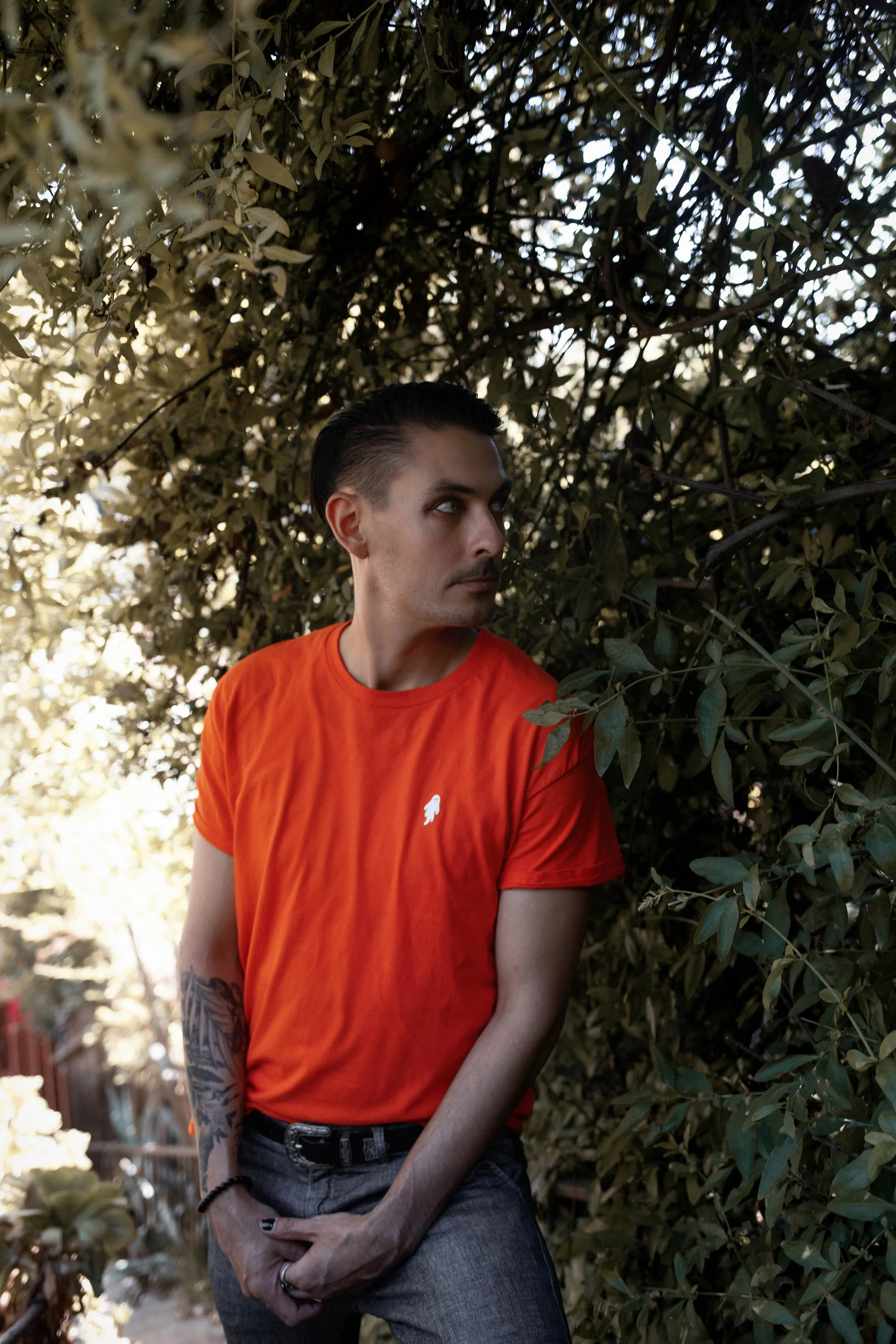 Orange Lively Ghosts "Ghostie" Unisex Logo Tee