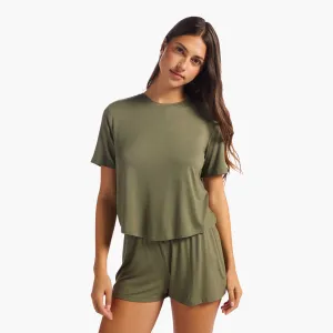 Pajama Short Set | Olive