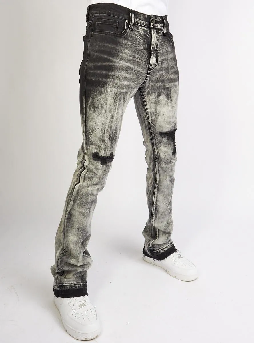 Politics Jeans - Stacked Flare Denim (Black Stampede)