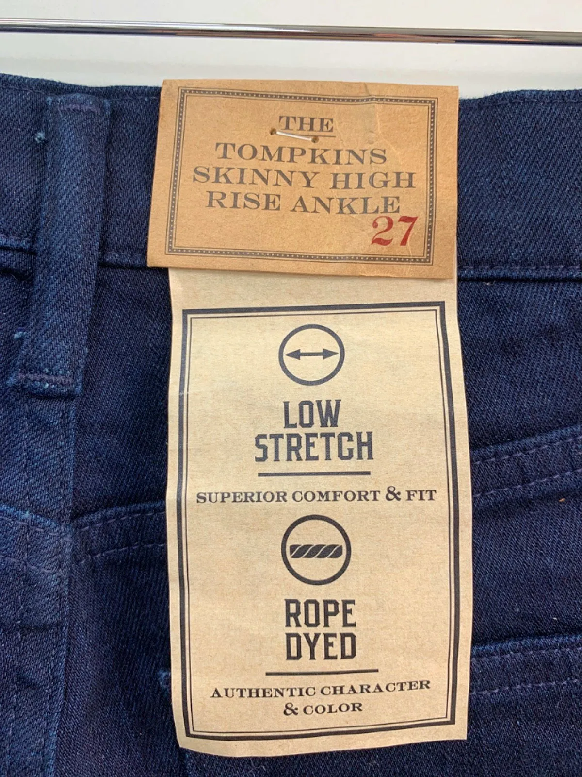 Polo Ralph Lauren Indigo The Tompkins Skinny High Rise Ankle Jeans W27