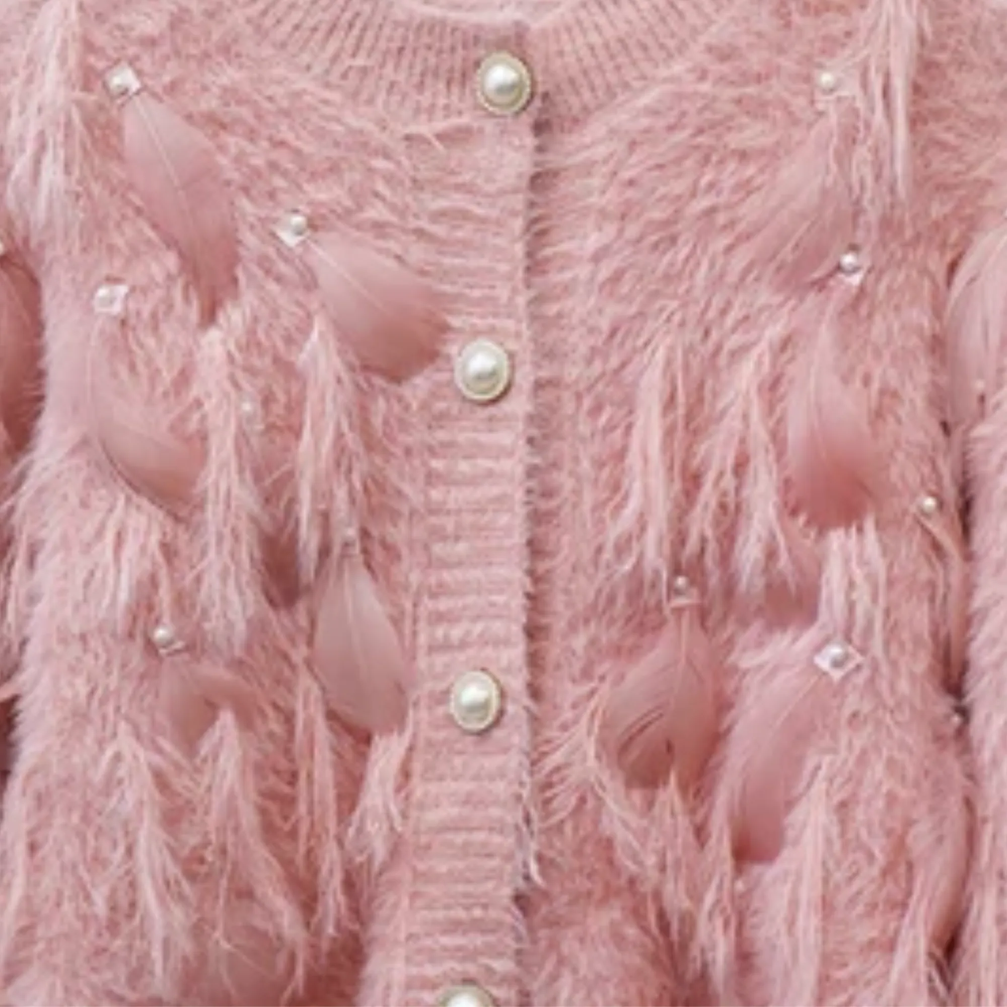 Pre Order:  Knitted O-Neck Tassel Feathered Cardigan