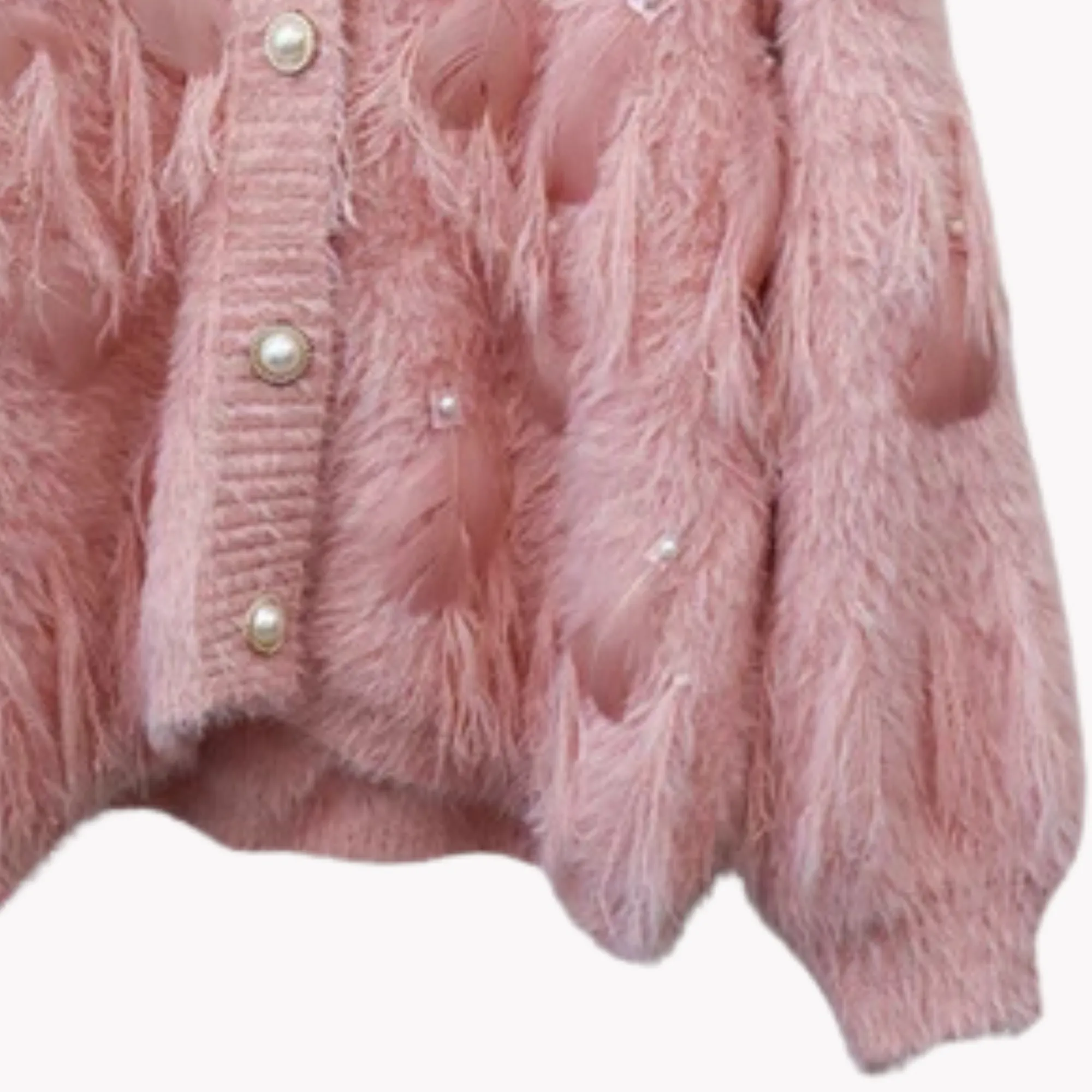 Pre Order:  Knitted O-Neck Tassel Feathered Cardigan