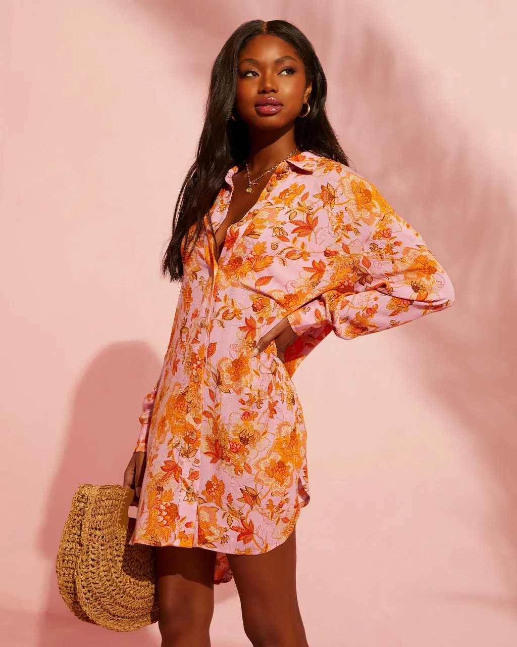 Queen Retro Printed Shirt Dress