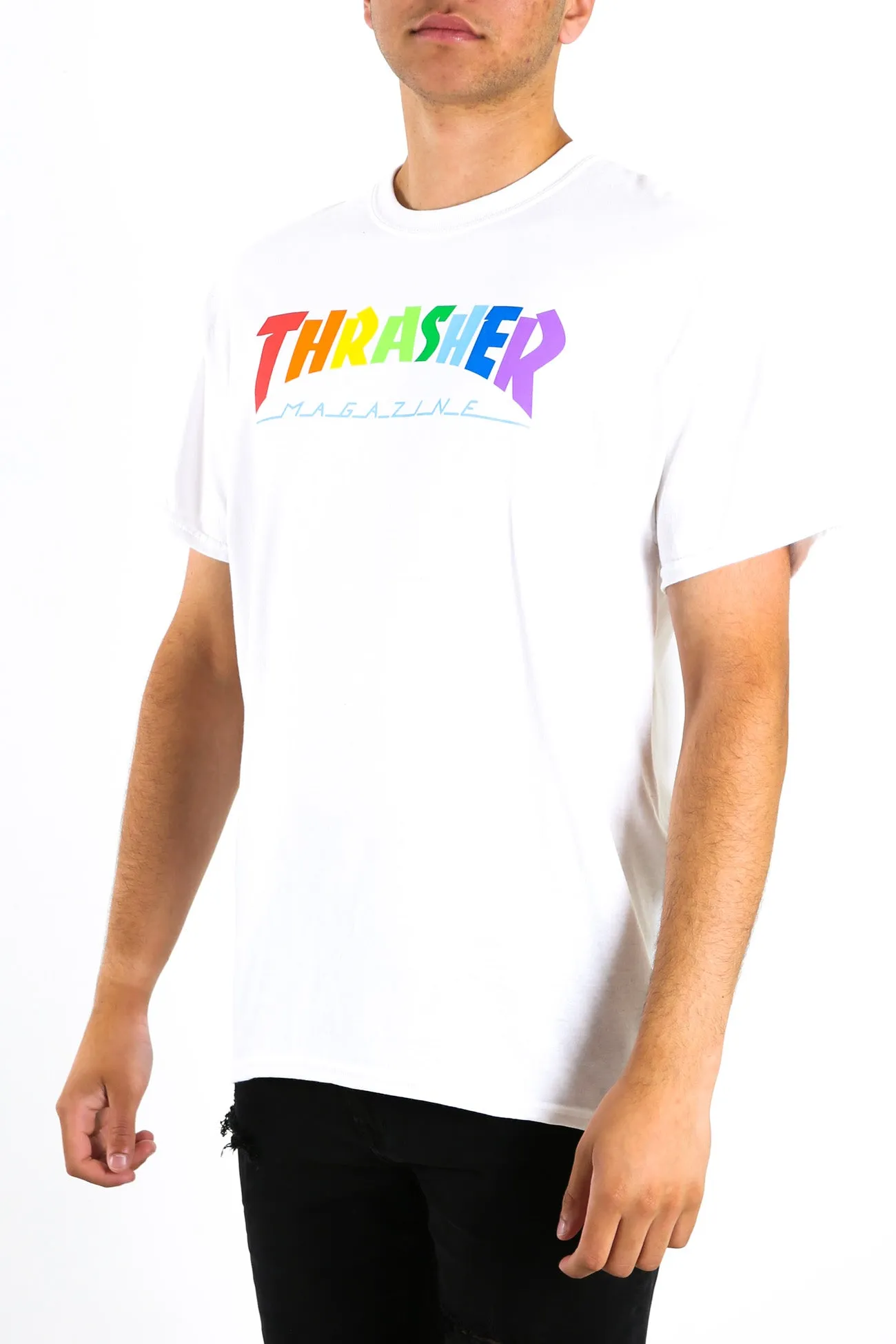 Rainbow Mag Tee White