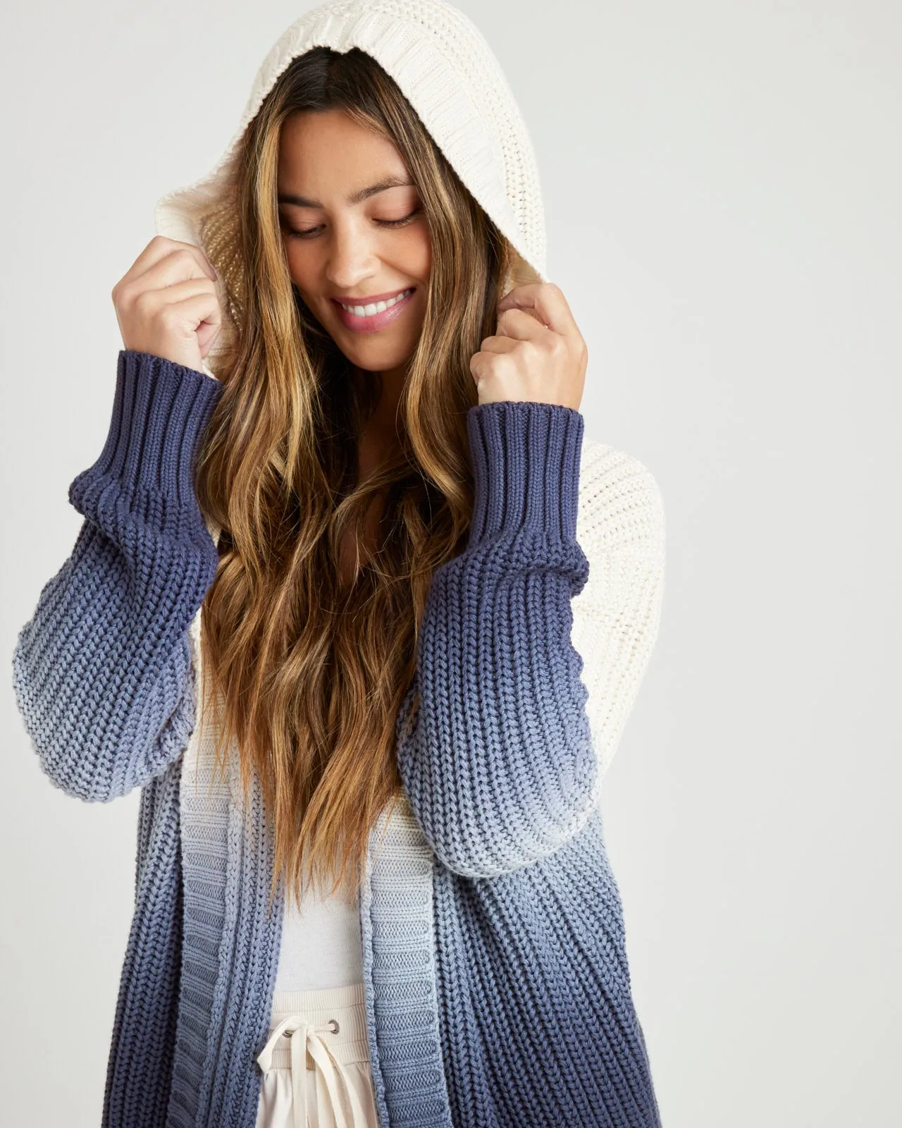 Raya Ombre Hooded Cardigan