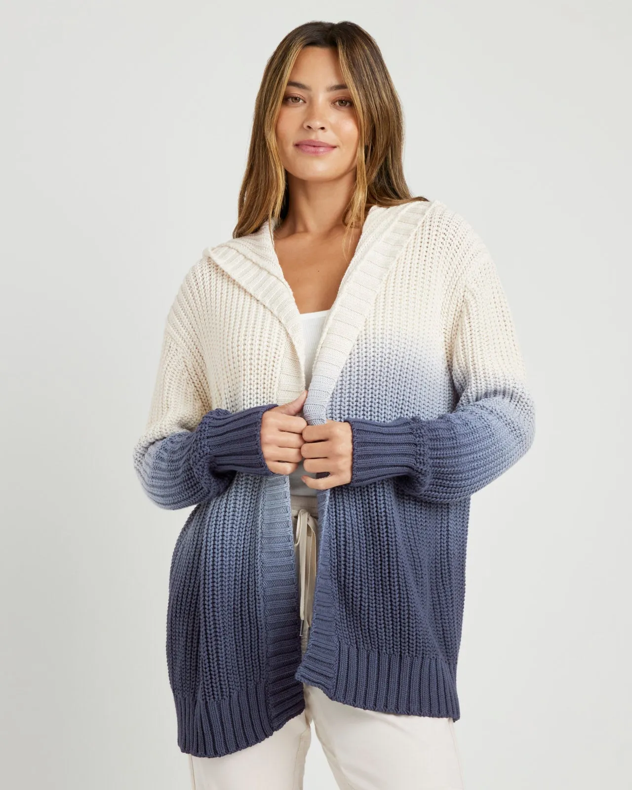 Raya Ombre Hooded Cardigan