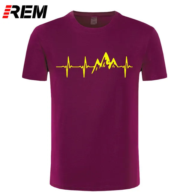 REM Mountain Heartbeat T-Shirt Fashion Funny Birthday 100% Cotton