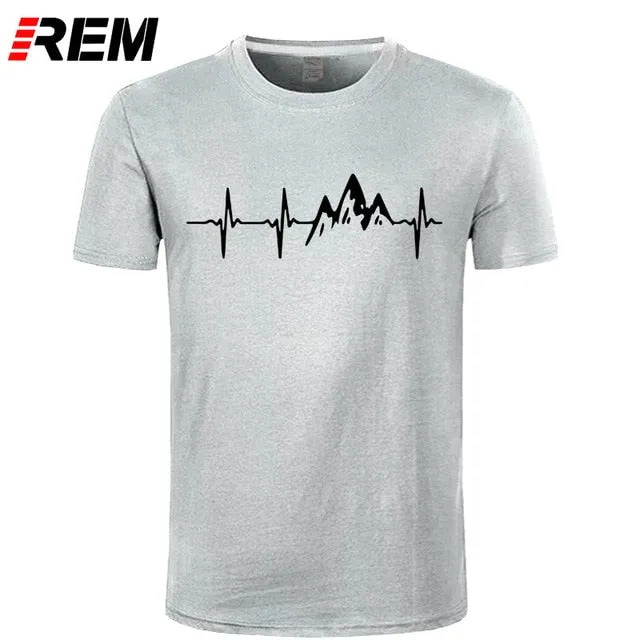 REM Mountain Heartbeat T-Shirt Fashion Funny Birthday 100% Cotton