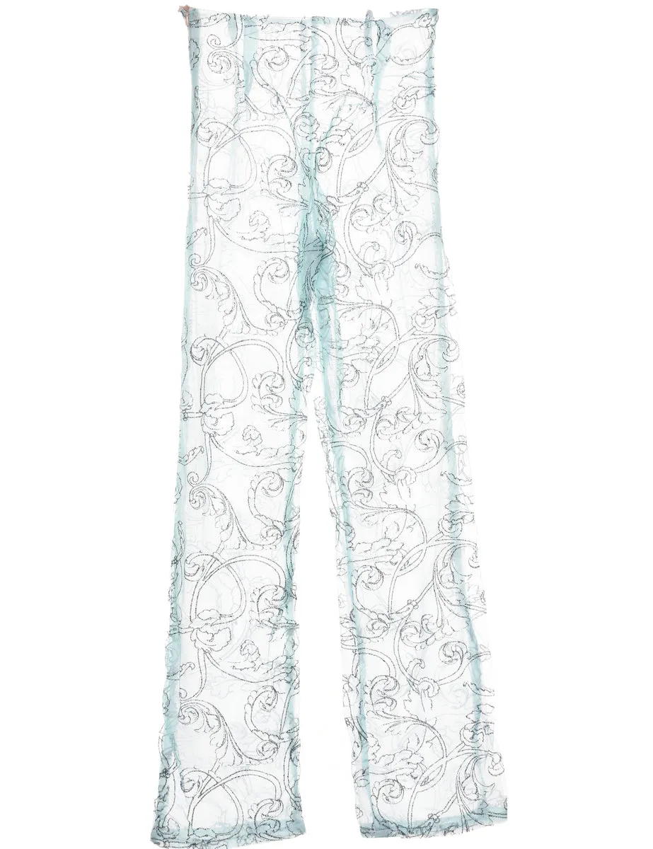 Sheer Metallic Pattern Trousers - W24 L31