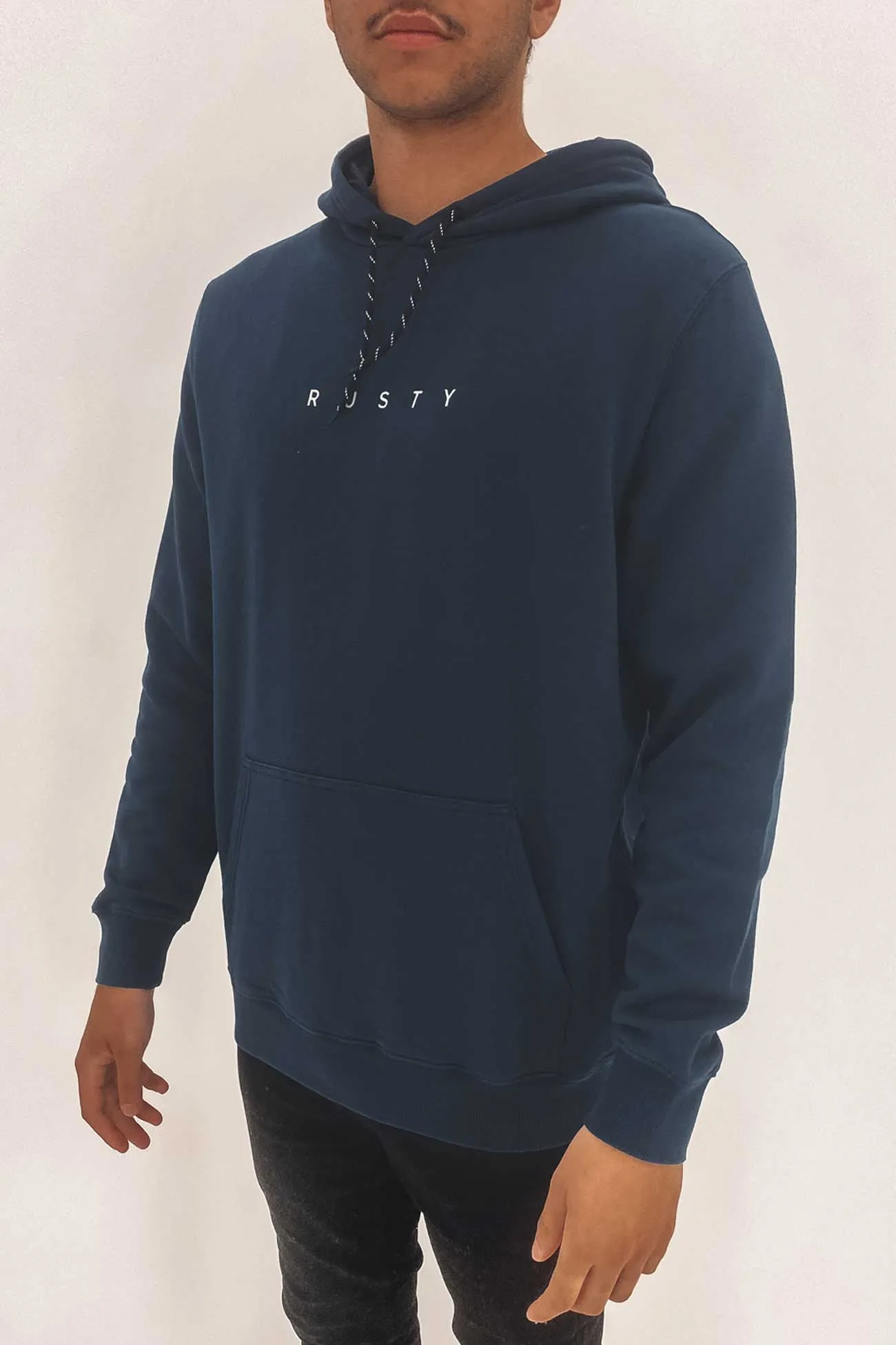 Short Cut Hooded Fleece Navy Blue