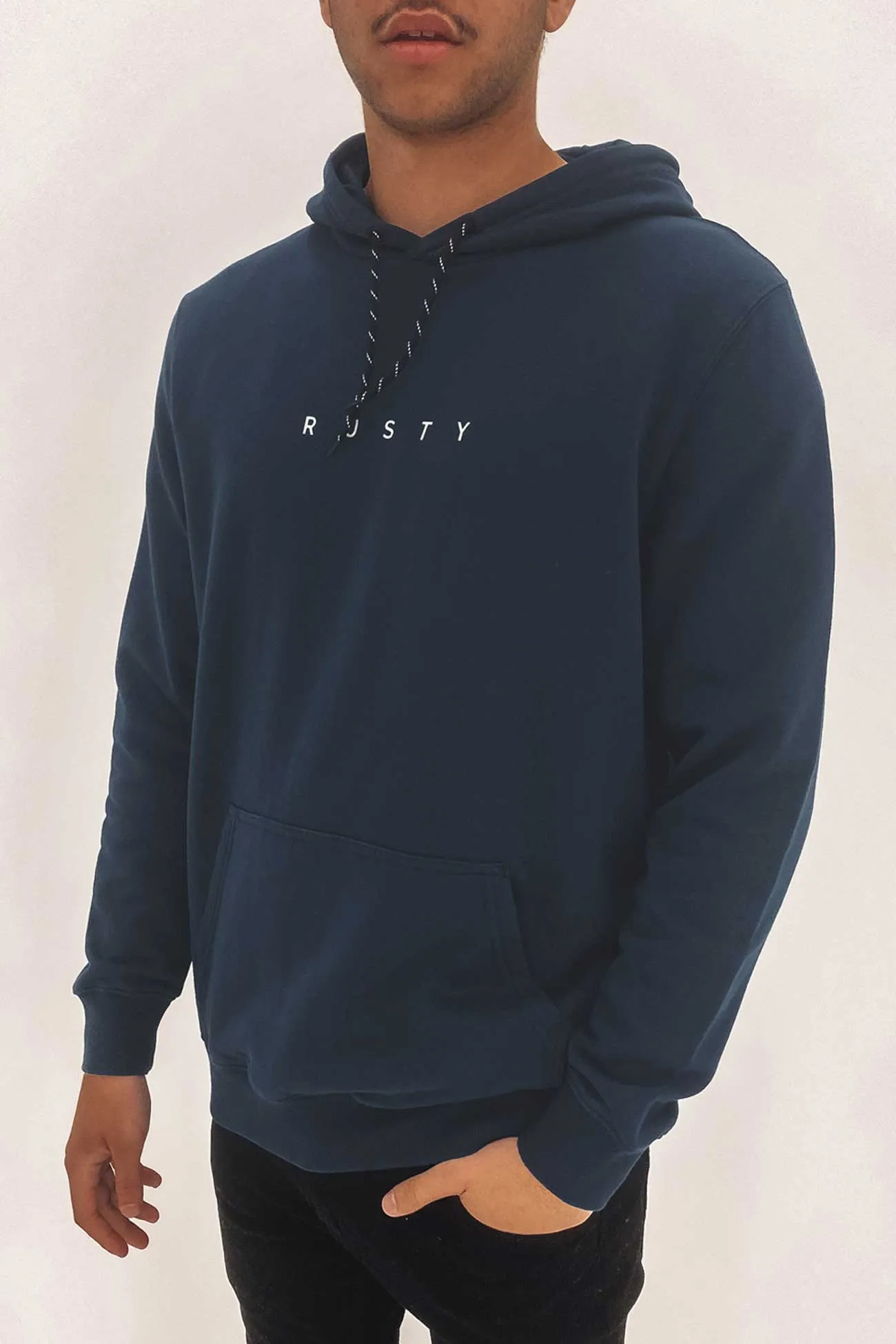 Short Cut Hooded Fleece Navy Blue