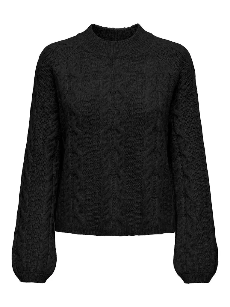 Silja Cable Knit Pullover - Black