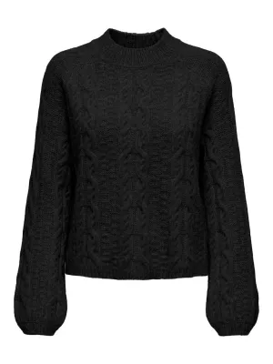 Silja Cable Knit Pullover - Black