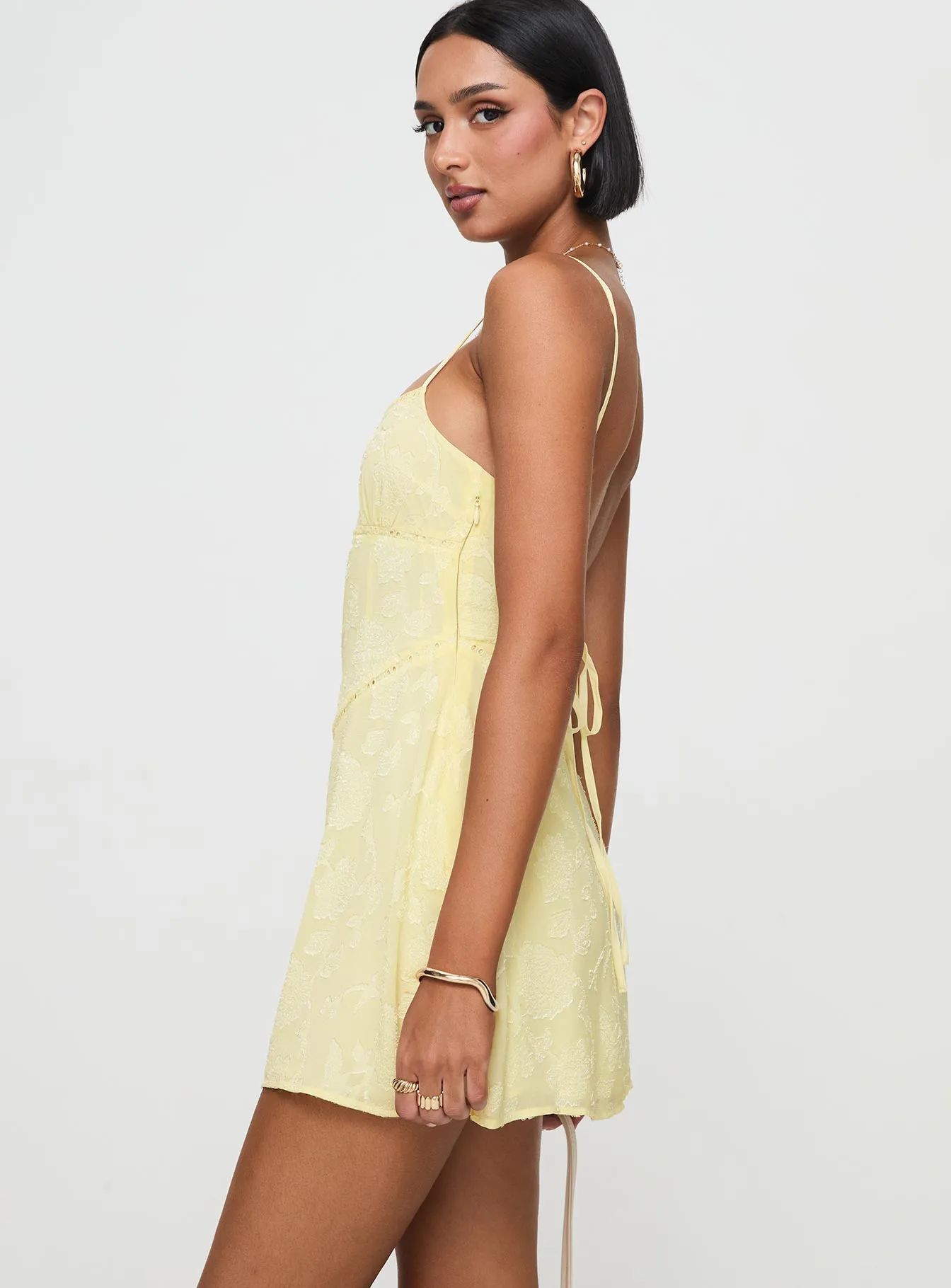 South Of France Mini Dress Yellow