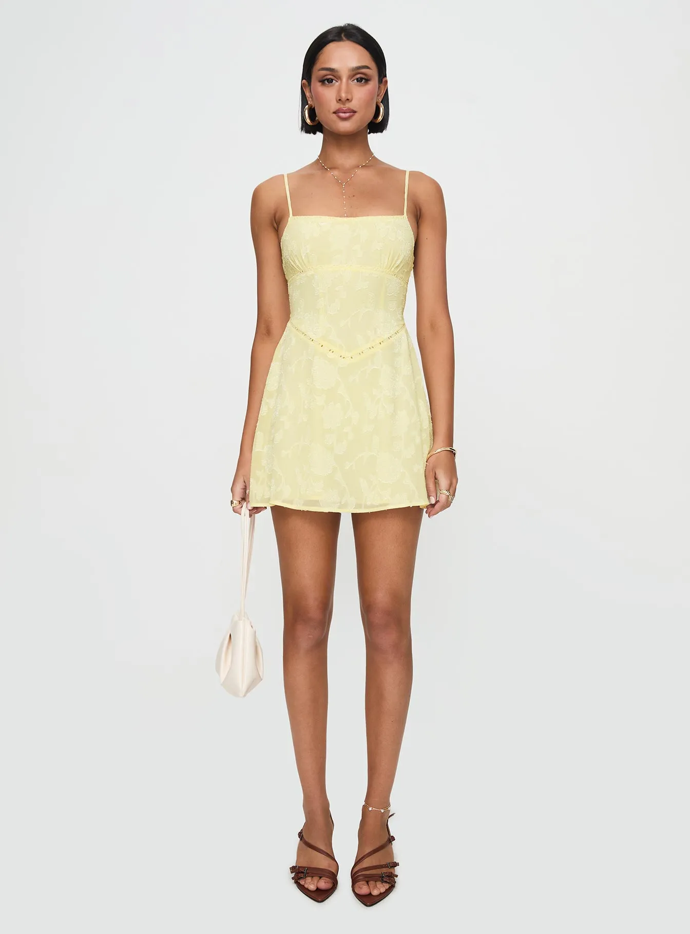 South Of France Mini Dress Yellow